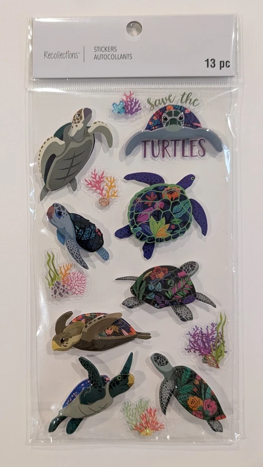 Adesivos para scrapbooking Save The Sea Turtles Ocean Life por Recollections  - Imagem 1 de 1