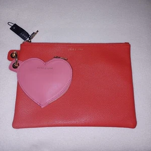 2 Pc Love & Lore Valentine's Day NWT Pouches Love Red Pink Heart Bag Make Up  - Picture 1 of 10
