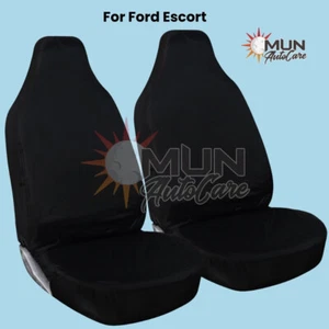 Fits Ford Escort-Black Heavy Duty 100% Waterproof Car Seat Covers 1+1 - Picture 1 of 2