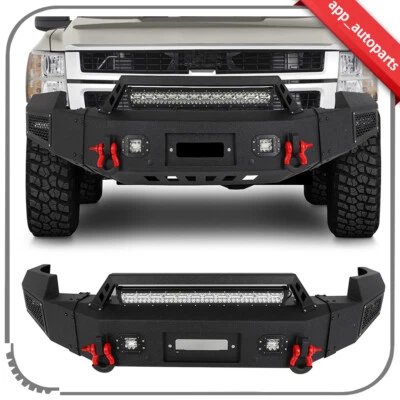 Front Bumper For 2007-2010 Chevrolet Silverado 2500 3500 w/ Winch Plate Light Foto 1 de 4