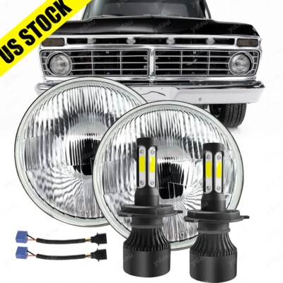 2X Faros LED redondos de 7 pulgadas haz alto bajo con DRL para Ford F-100 F100 1969-1979 Foto 1 de 4