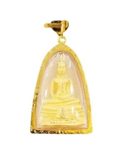 Colgante Amuleto Phra Sothorn Oro 18k 750 Amarillo Buda Sagrado Tailandés Joyería Real - Imagen 1 de 12