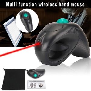 USB Wireless HandHeld Trackball Air Mouse w/ Laser Pointer for PC Laptop +d