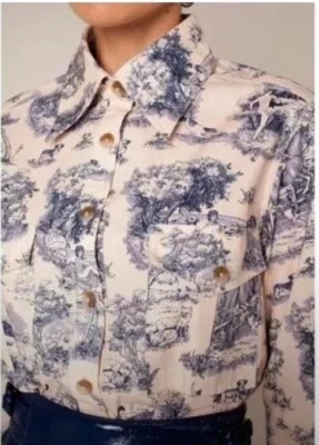 Camisa Top 141 Rachel Antonoff Manhunt Toile Abotonada M ¡Rara! $298 Foto 1 de 4