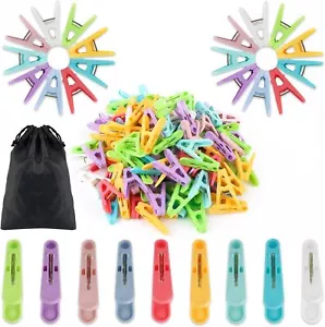 Colored Clothespins, 110 PCS 2" Windproof Plastic Clips for Laundry, 9 Colors - Picture 1 of 5