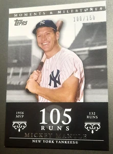 MICKEY MANTLE-2007 TOPPS MILESTONES-RUNS-SERIAL #/150 INSERT ⚾️ BASEBALL CARD NY - Picture 1 of 3