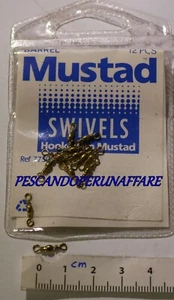 MUSTAD girella a barilotto col oro misura come da foto pcs 12 per confezione - Imagen 1 de 2
