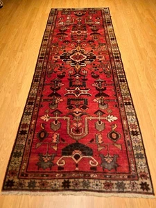 Pasillo kurdo hecho a mano anudado 3,2 x 9. Lana suave tinte natural - Imagen 1 de 13