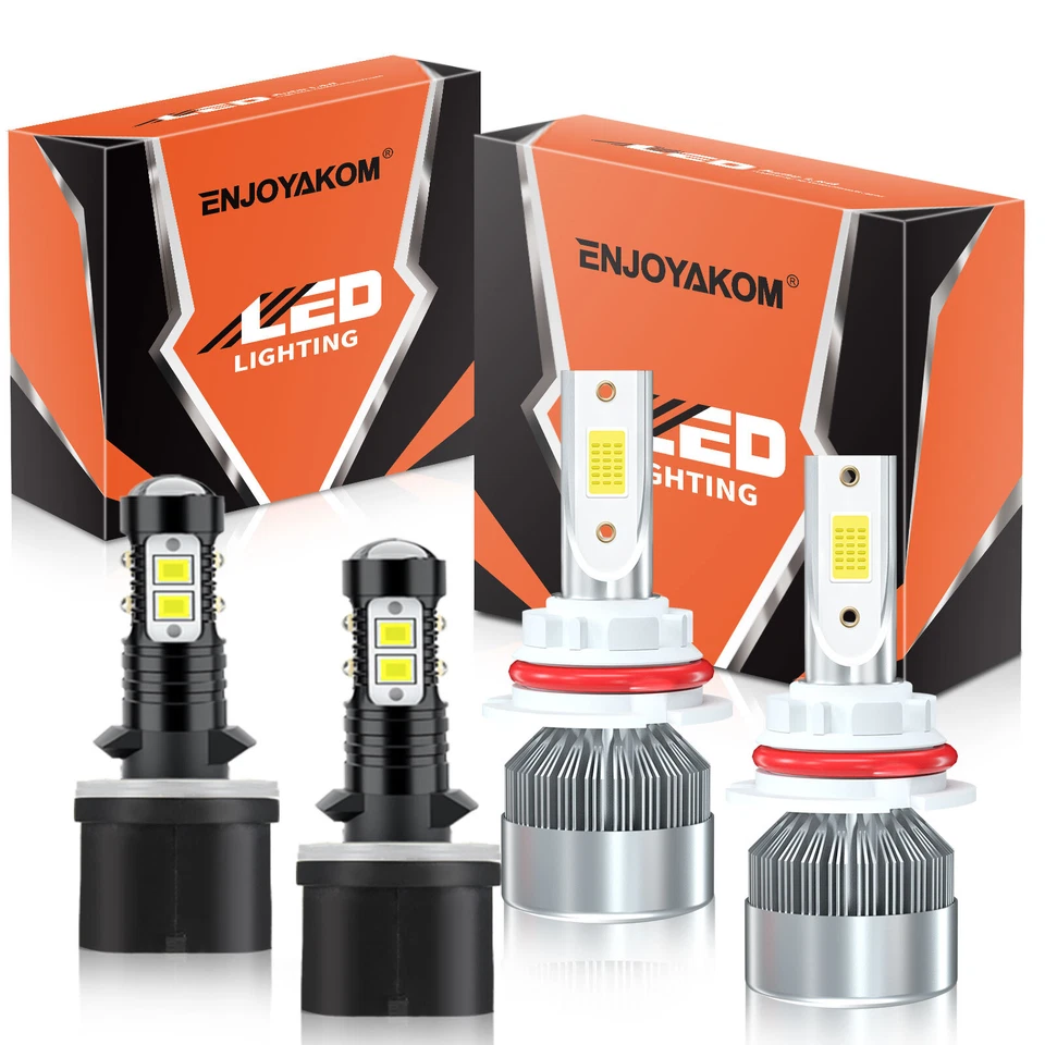 LED Headlight High Low Fog Light Bulbs Combo 6000K For Merkur XR4Ti 1988-1989 - Image 1 of 4