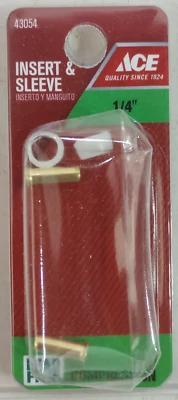 Ace 43054 Yellow Brass 1/4" Dia Comp x Comp Insert and Sleeve - Image 1 of 4