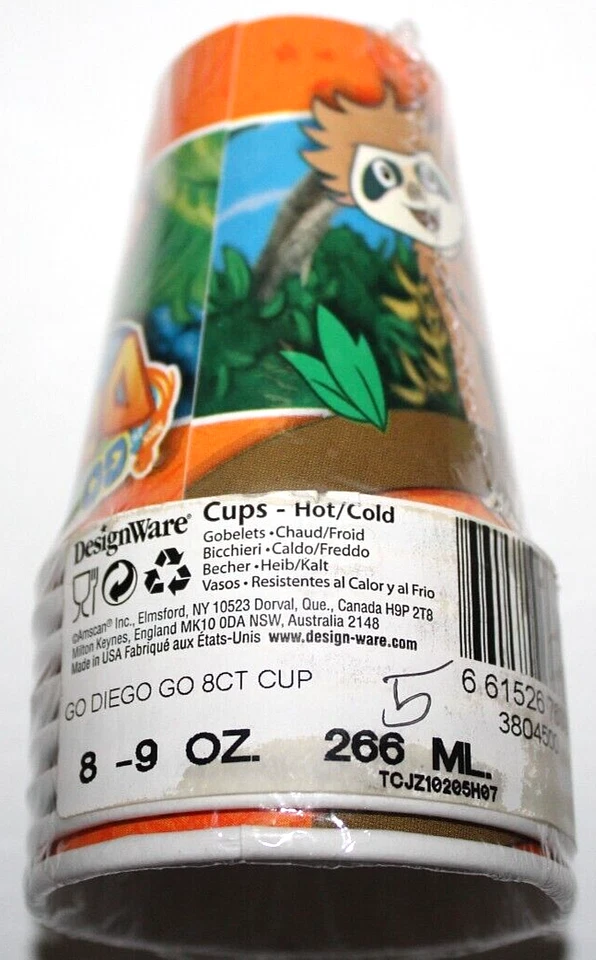 Tazas de fiesta de papel frío/caliente DesignWare 9 fl. OZ x 16 tazas - Go Diego Go! Foto 1 de 2