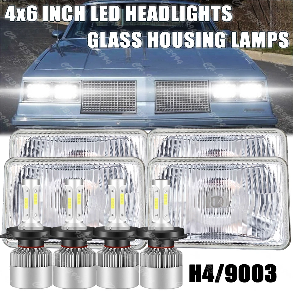 Faros LED de haz alto/bajo de 4 piezas para Oldsmobile Cutlass Supreme 1976-1988 Foto 1 de 4