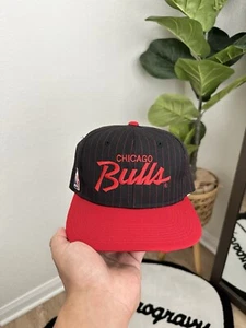 90s Chicago Bulls Pin Stripe Script Sports Specialties Vintage Snapback - Picture 1 of 11