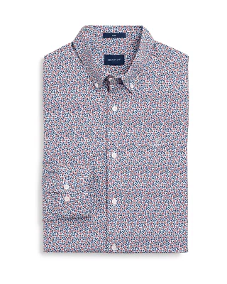 GANT Caoba Rojo Rosa Estampado Calce Ajustado Botones 3002172 Talla M Nuevo con Etiquetas Foto 1 de 2