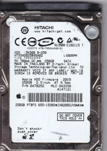 HTS542525K9SA00 mlc:DA3350 p/n: 0A78252 250Gb SATA Apple C7-30 - Picture 1 of 2