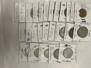 LOT OF (27) AUSTRALIA, AUSTRIA, ITALY, NEW ZEALAND, BELGIUM, SWEDEN, COINS. - Picture 1 of 1