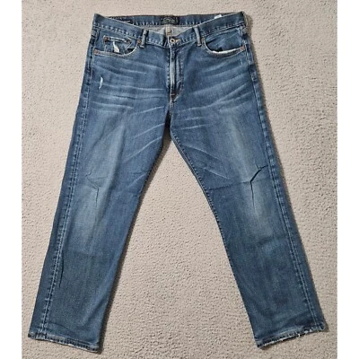 Lucky Brand 221 Original Straight Stretch Blue Jeans Size 36 x 28 (hemmed) - Image 1 of 4