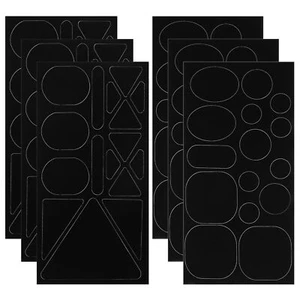 6 Sheets/93Pcs Down Jacket Repair Patch Black Self Adhesive Nylon Repair Patc... - Picture 1 of 7