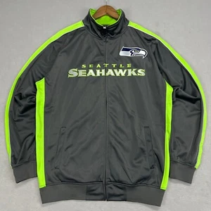 Majestic Seattle Seahawks Track Jacket Men LT Gray Full Zip Embroidered NFL 2012 - Picture 1 of 8