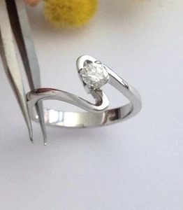 BELLISSIMO SOLITARIO IN ORO BIANCO 18KT CON DIAMANTE NATURALE CT 0,20 - Imagen 1 de 1
