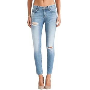 D-ID Florence Ankle Skinny Distressed Jeans in Blonde Medium Wash Sz 27 - Picture 1 of 16