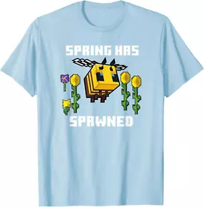 Minecraft Bee Spring Has Spawned Graphic Blocks t shirt - Picture 1 of 4