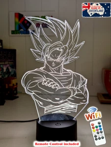GOKU DRAGON BALL Z 3D LED Battery USB Night Light Colour Change Room Lamp - Picture 1 of 5