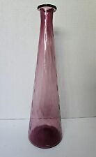 Vintage Empoli Optic Art Glass Purple Amethyst Genie Bottle * No Stopper