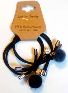 Fashion Jewelry 2 Pack Decorative Elastic Hair Ribbons - Picture 1 of 2