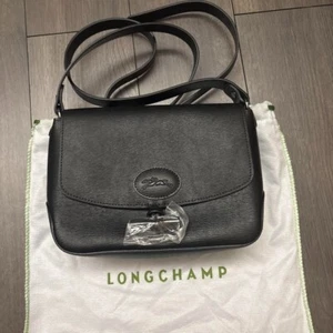 Longchamp Roseau Schultertasche Umhängetasche Handtasche in Schwarz Neu ohne Etikett Versand aus Japan - Bild 1 von 6