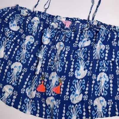 Camiseta sin mangas Lilly Pulitzer para mujer XL azul blanco Mays índigo Get In Line medusas Foto 1 de 4