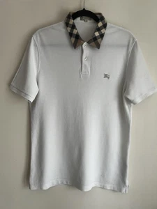 Burberry London Men's Polo Shirt Size M, Nova Check, White - Picture 1 of 8