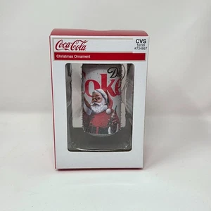 Lata de Coca-Cola de dieta Kurt Adler con adorno de Navidad de Santa Coca-Cola plateada navideña - Imagen 1 de 4