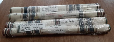 复古墙纸墙面覆盖套装绿色勃艮第蓝色金色条纹格莱美 4 — 第 1/4 张图片