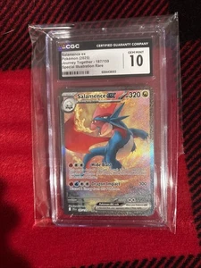 Pokemon Journey Together Salamence EX Sir 187/159 GM 10 CGC Low Population - Picture 1 of 2