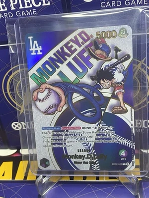 LA Dodgers Monkey.D.Luffy EB02-010 Leader One Piece Foil✨MINT✨Details In Desc - Image 1 of 4