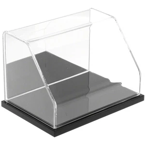 Plymor Acrylic Slant Front Case w/ Black Base Mirror Back, 6" W x 4" D x 4" H - Picture 1 of 1