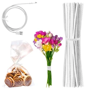 2000 Paper Twist Ties Wire For Cake Pops Gift Candy Sealing Cello Bags White - Picture 1 of 8