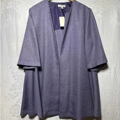 Coldwater Creek Blazer W20 Purple NEW Vintage Herringbone Lined Open 1/2 Sleeve - Image 1 of 4