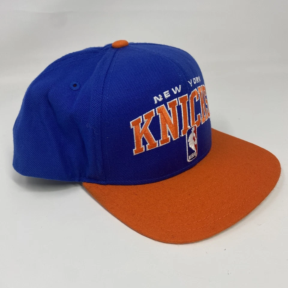 New York Knicks Hat Cap Snap Back Blue Orange NBA Basketball Adidas Mens - Image 1 of 4