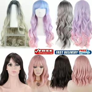 Women Long Wavy Synthetic Wig Ombre Natural Looking Heat Resistant Cosplay Party - Picture 1 of 21