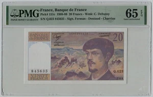 PMG 65 French France 1988-1989 Banknotes 20 Francs P-151c - Picture 1 of 2