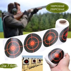 Splatter Target Stickers Roll 3" Bullseye Self Adhesive Paper Reactive Shooting - Picture 1 of 12