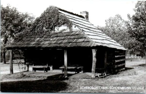 1950s OH Real Photo Postcard Schebosch Cabin Schoenbrunn Village Columbus RPPC - Picture 1 of 2