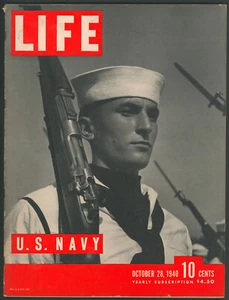 Life Magazine October 28 1940 WWII US Navy Seapower ~Special Issue~ - Picture 1 of 2