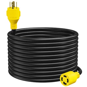 Generator Extension Cord 50 Ft 4 Prong Power Cable 10 4 30 Amp Adapter Plug New - Picture 1 of 12