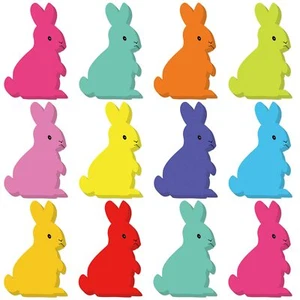 200 Pieces Bunny Paper Cutouts Easter Bulletin Board Decorations Colorful Bun... - Picture 1 of 7