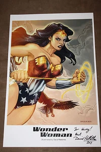 Wonder Woman Print Poster Litho Autographed david rabbitte artist at SDCC 2011 - Picture 1 of 2