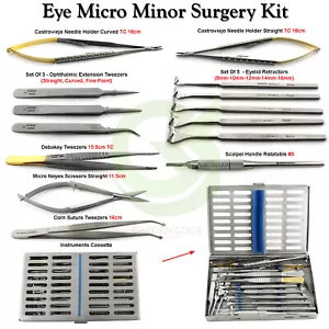 Augen Mikrochirurgie Chirurgie Augenheilkunde Kit Kassette Veterinär Blepharoplastik Set - Bild 1 von 11