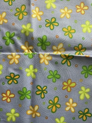 1/4 Yard Moda Fabric African Retro Lavender Green Orange Yellow Flowers Dots - Image 1 of 4